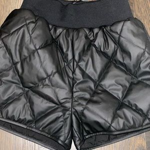 Black quilted shorts